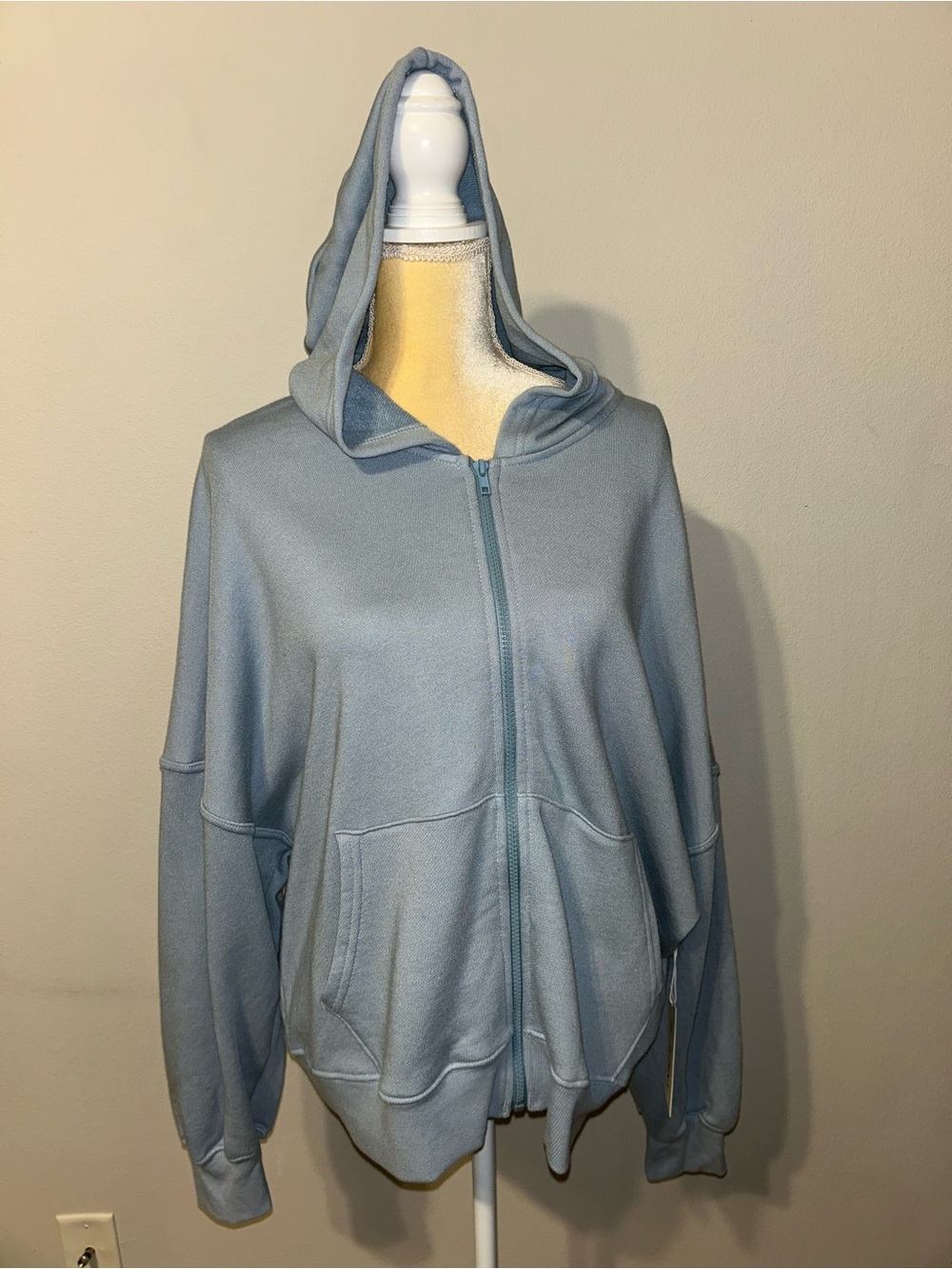 NWT 78&Sunny Light Blue Hooded Zip-Up Jacket Sz XL
